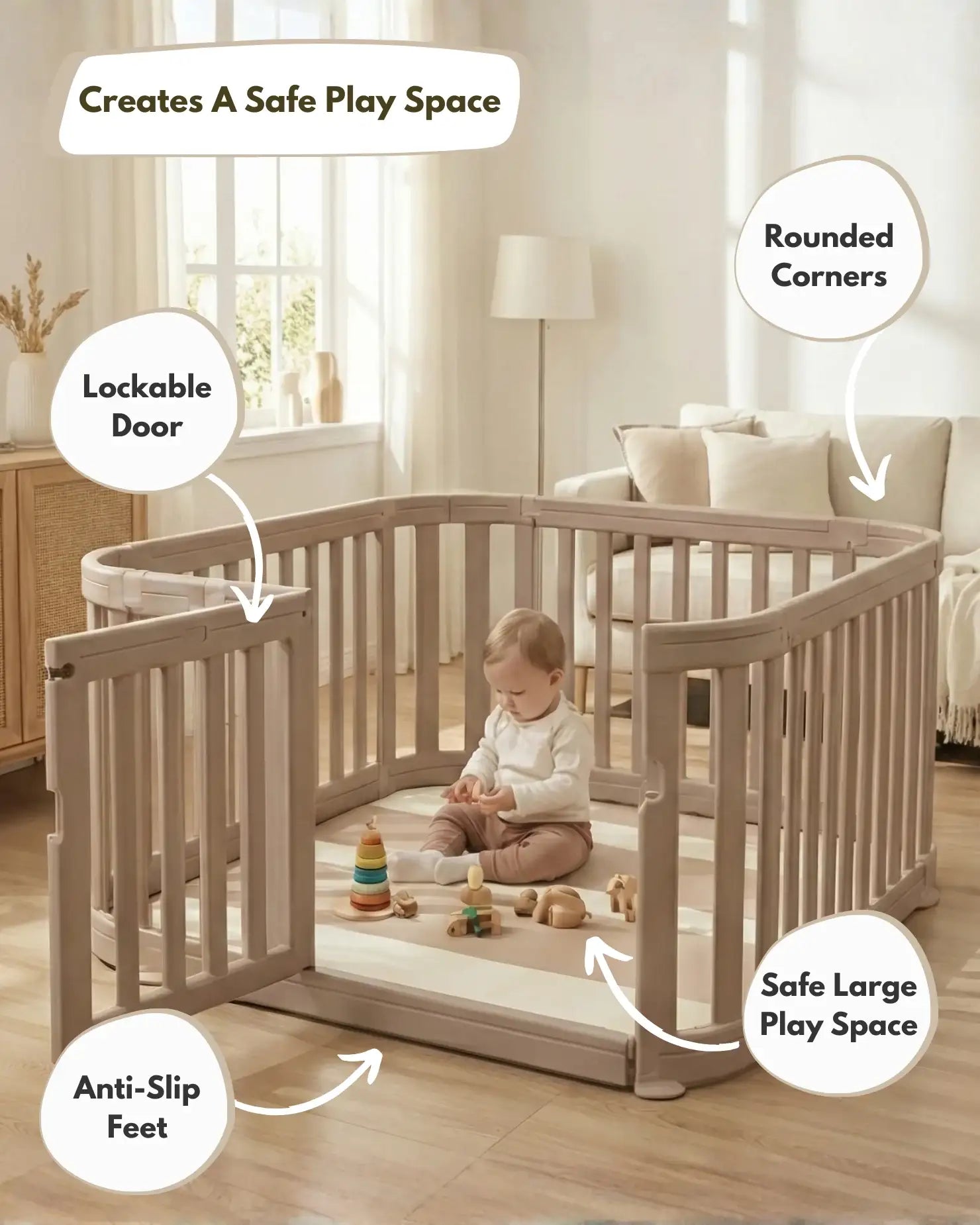 All Stars Playpen - Beige - Playpen