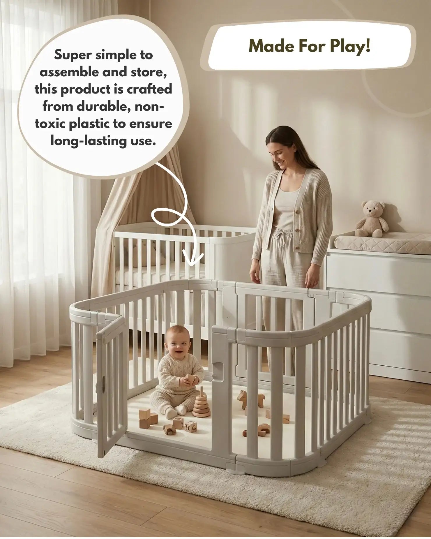 All Stars Playpen - Grey - Playpen
