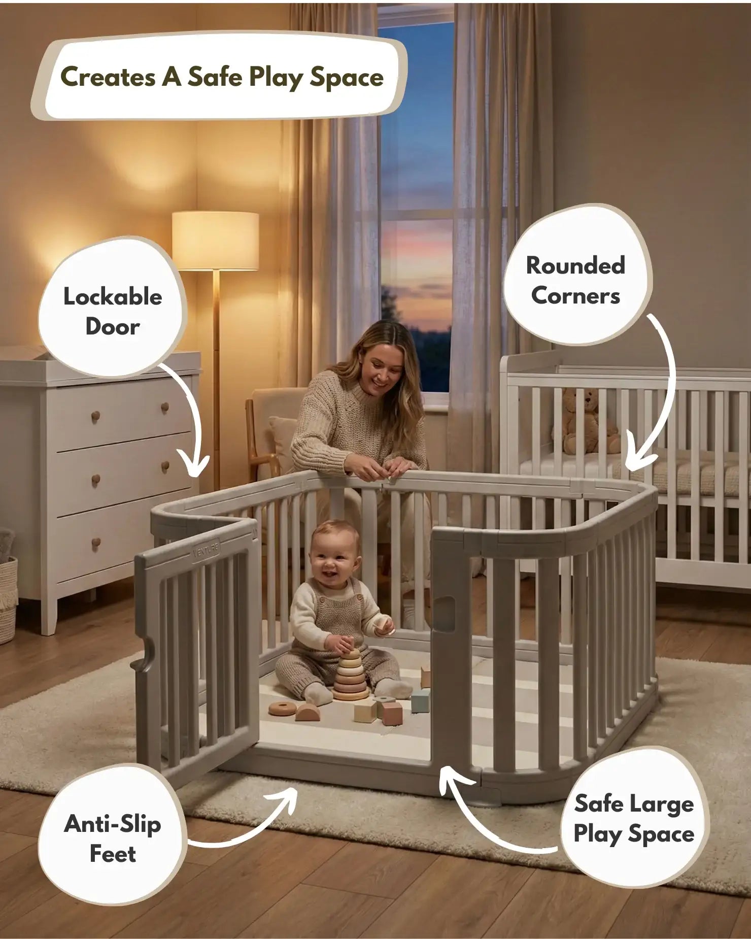 All Stars Playpen - Grey - Playpen