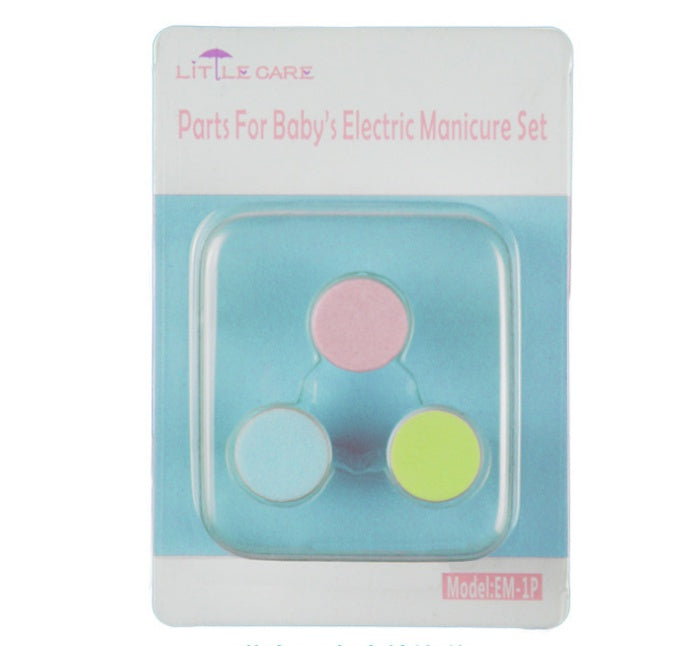 Anti-scratch Multifunctional Baby Electric Nail Polisher - Blue 3 heads