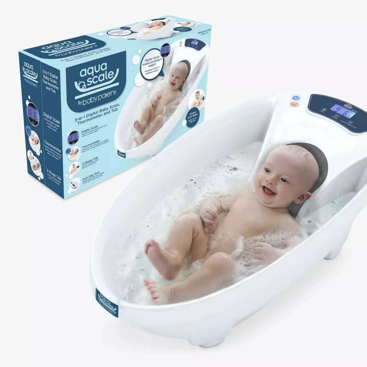 AquaScale V3 Digital Baby Bath - White - Bath Tubs