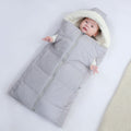 Autumn And Winter Warm Thickened Hooded Newborn Swaddle - Gray / About To 1 Year Old