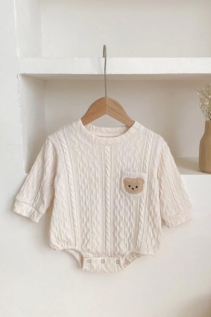 Autumn Bear Bodysuit Green White or Brown - White / 0-6 M - Bodysuits