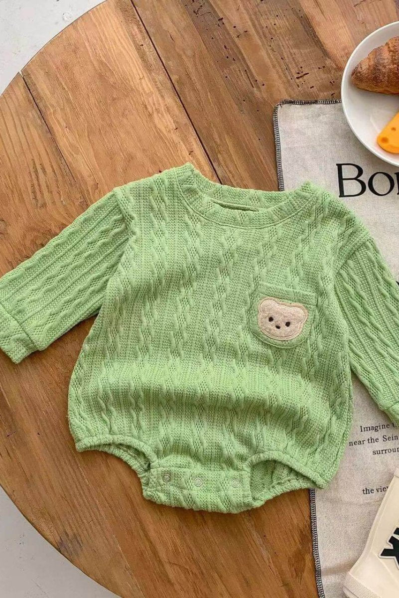 Autumn Bear Bodysuit Green White or Brown - Bodysuits