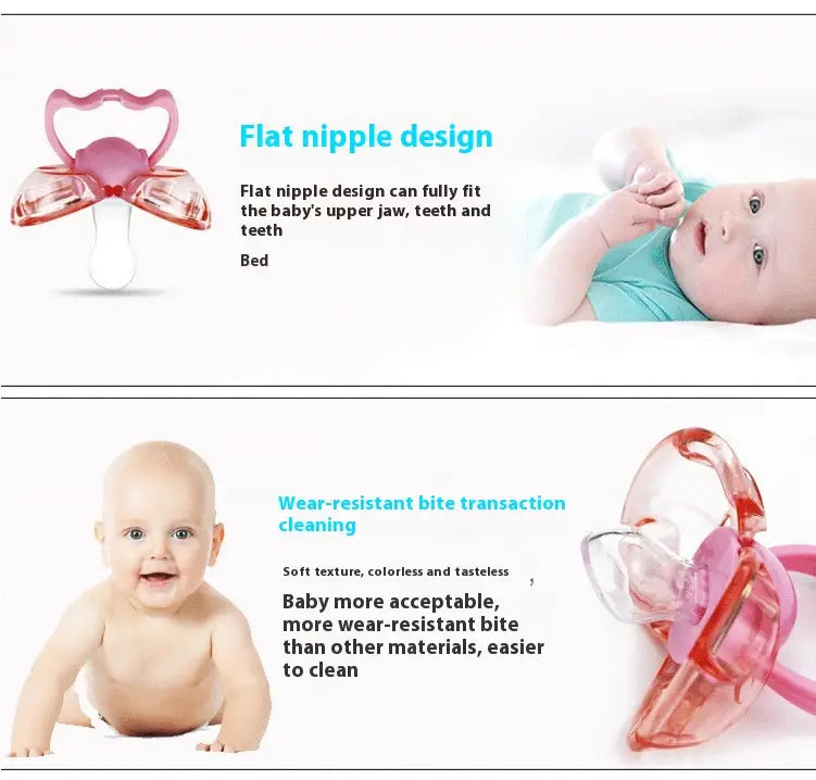 Love baby baby baby new baby pacifier anti automatically closed round head flat hair randomly issued