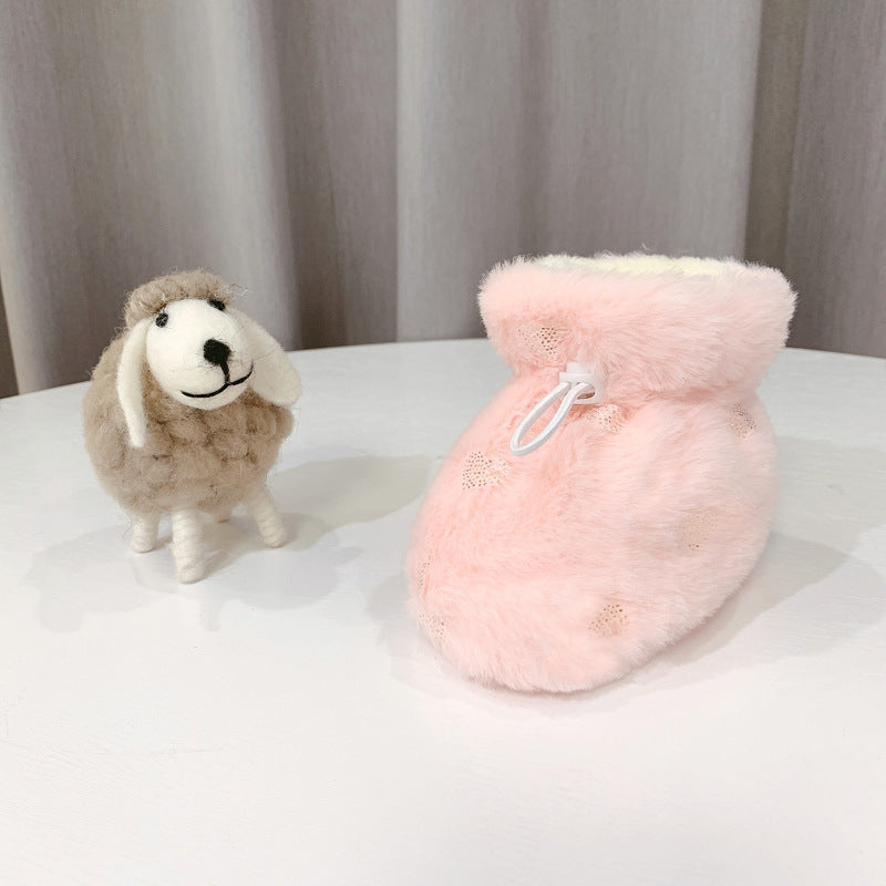 Baby Autumn & Winter Velvet Thick Cotton Shoes - Pink / 12 - Baby Shoes