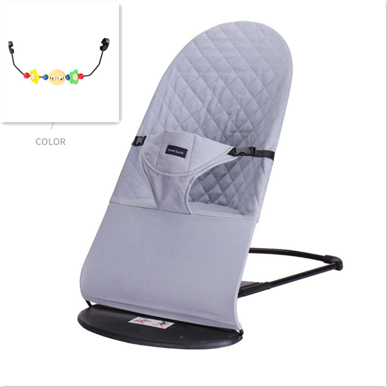 Newborn Balance Rocking Chair Mother And Baby Supplies - Lightgrey finecotton with rack