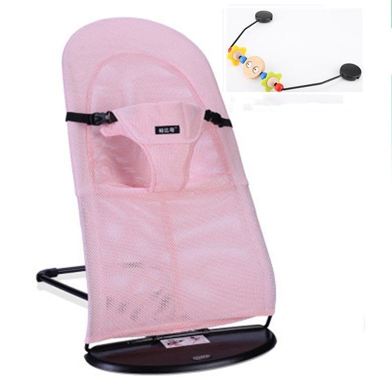 Newborn Balance Rocking Chair Mother And Baby Supplies - Pink with toy rack