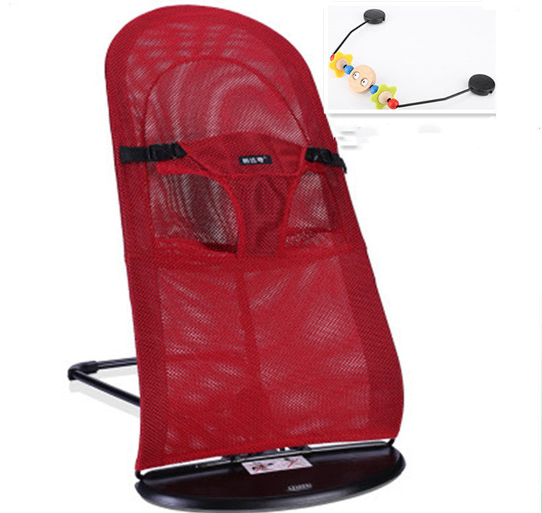 Newborn Balance Rocking Chair Mother And Baby Supplies - Red gauze with toy rack