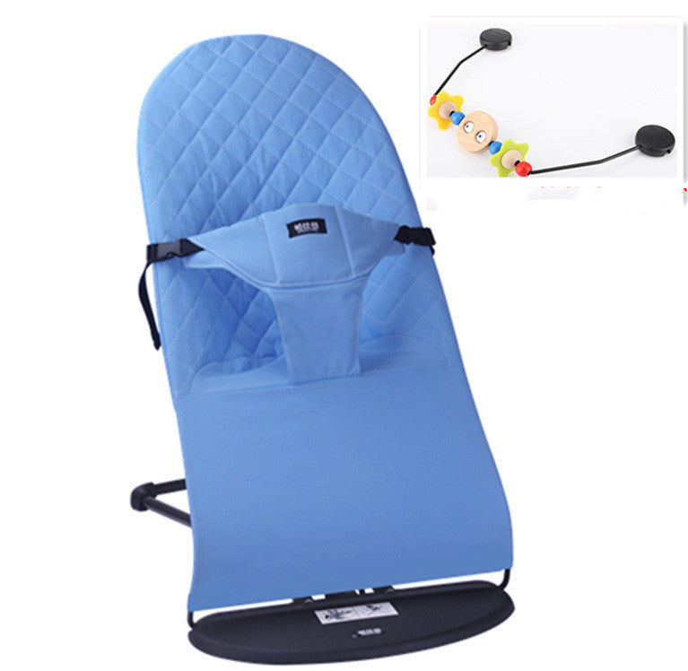 Newborn Balance Rocking Chair Mother And Baby Supplies - Sky blue cotton with rack