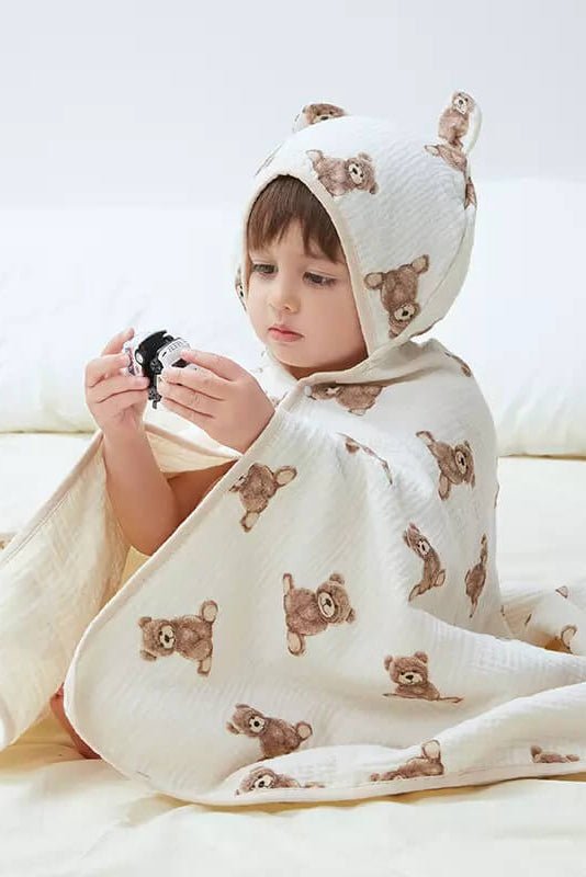 Baby Bear Hooded Bath Towel Receiving Blanket - Bath Towels
