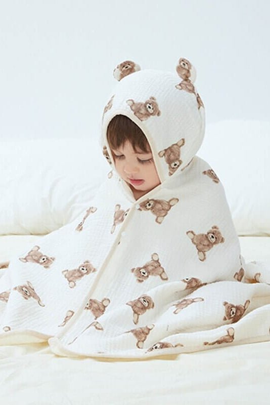 Baby Bear Hooded Bath Towel Receiving Blanket - Bath Towels