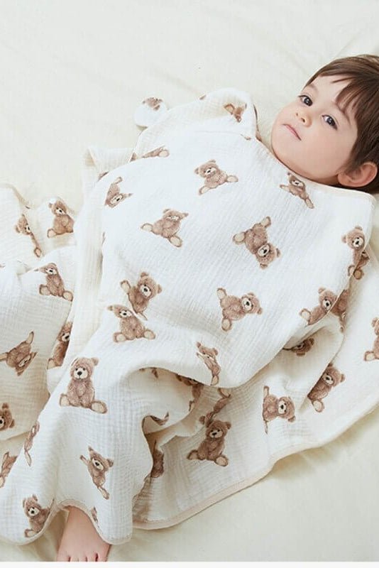 Baby Bear Hooded Bath Towel Receiving Blanket - Bath Towels