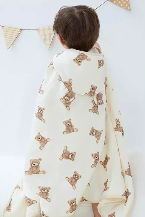 Baby Bear Hooded Bath Towel Receiving Blanket - Bath Towels