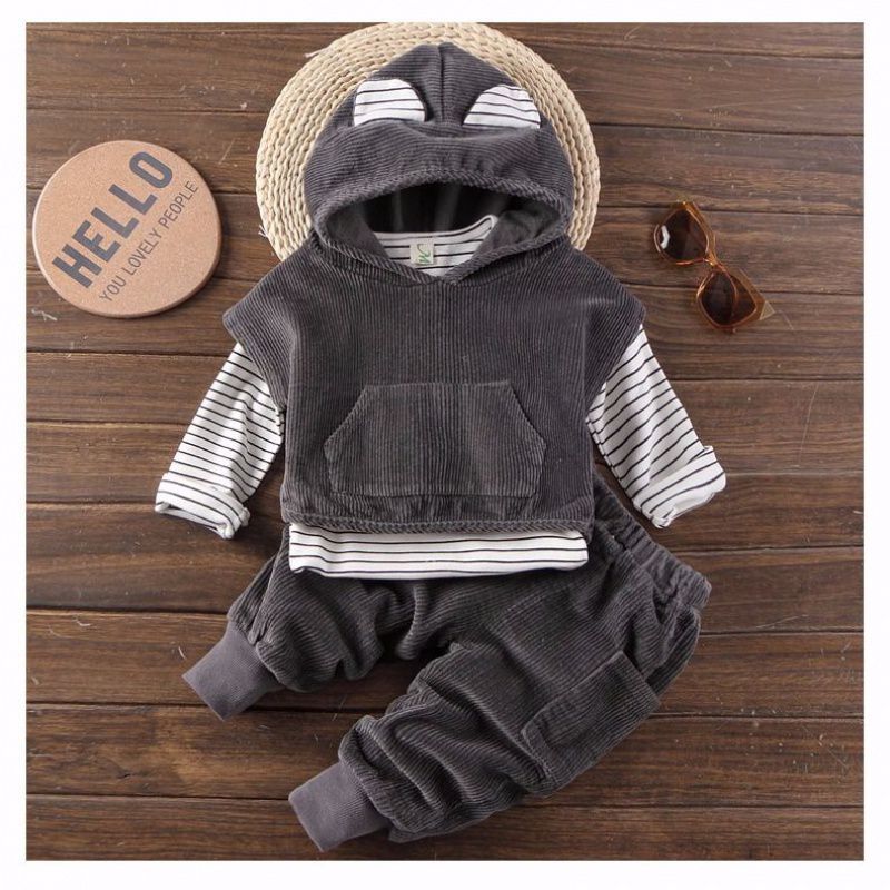 Baby Boy Fashion Warm And Handsome Suit - Grey / 73cm