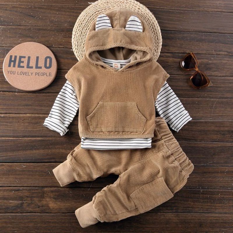 Baby Boy Fashion Warm And Handsome Suit - Khaki / 73cm