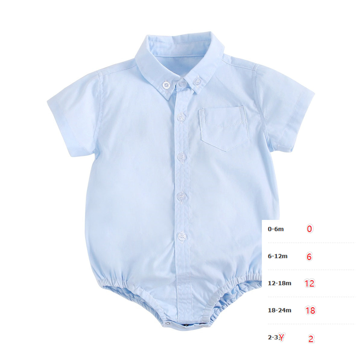 Baby Clothes Boys Baby Shirt Newborn Cotton Short Sleeves - Blue