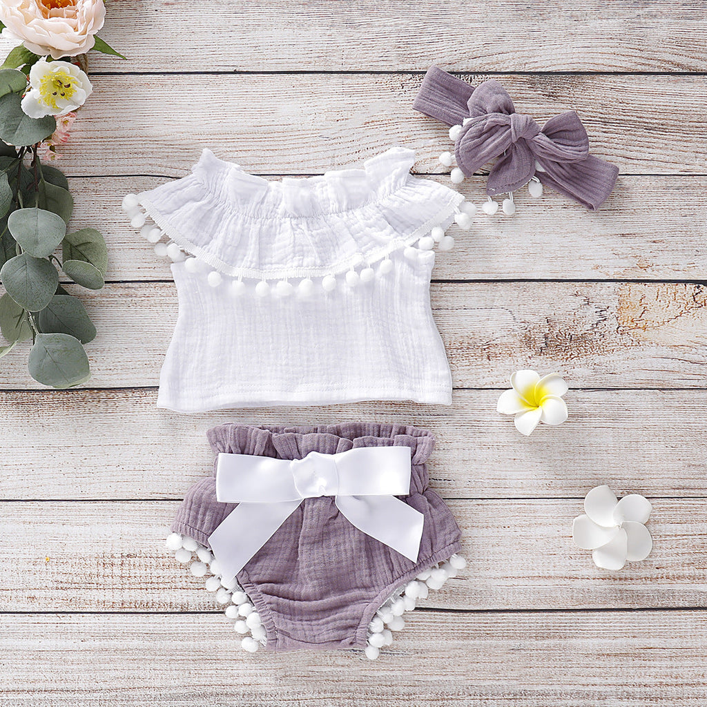 Baby Clothes & Matching Pants Set - Purple / 70cm - Baby Clothing