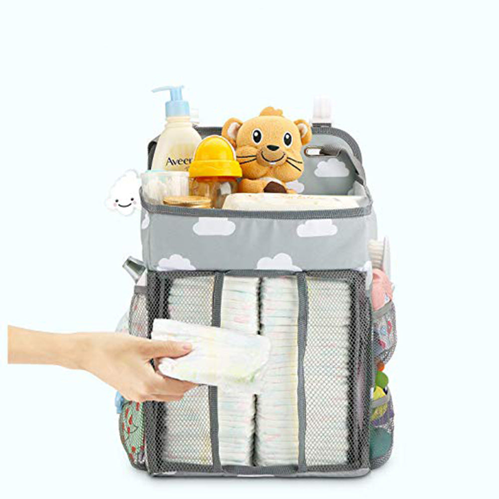 Portable Baby Crib Organizer Bed Hanging Bag - Gray