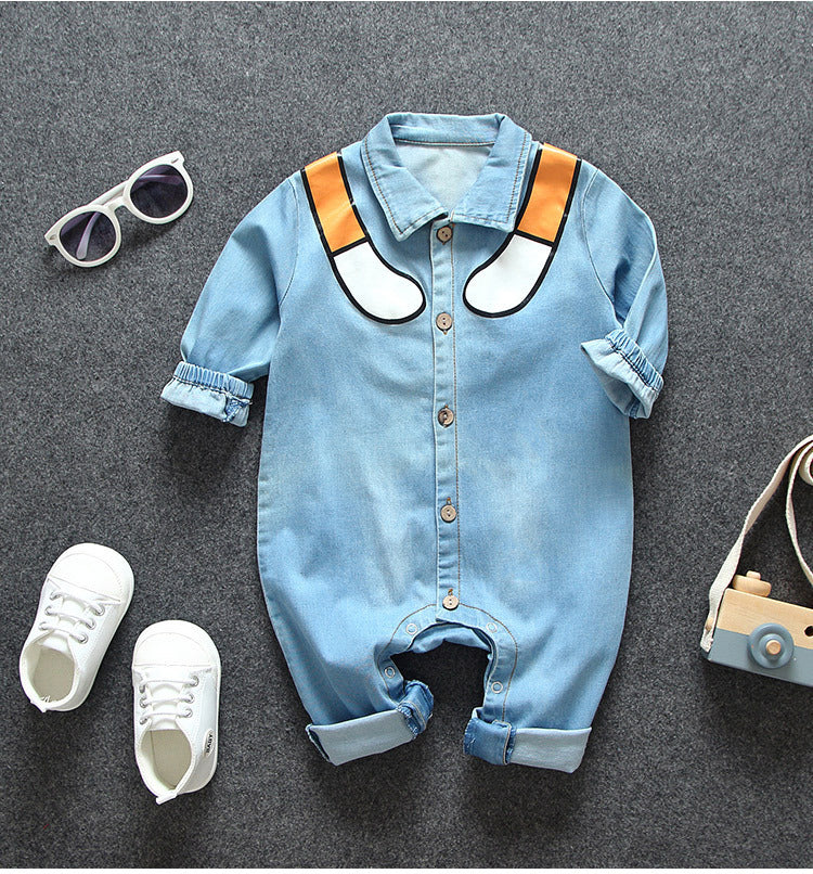 Baby denim jumpsuit - Hug bear / 73cm