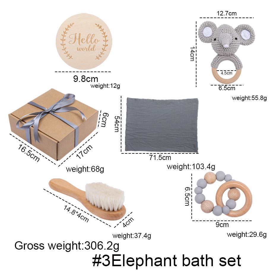 Baby Gift Box Set Bath Towel Toys - Elephant Bath Set
