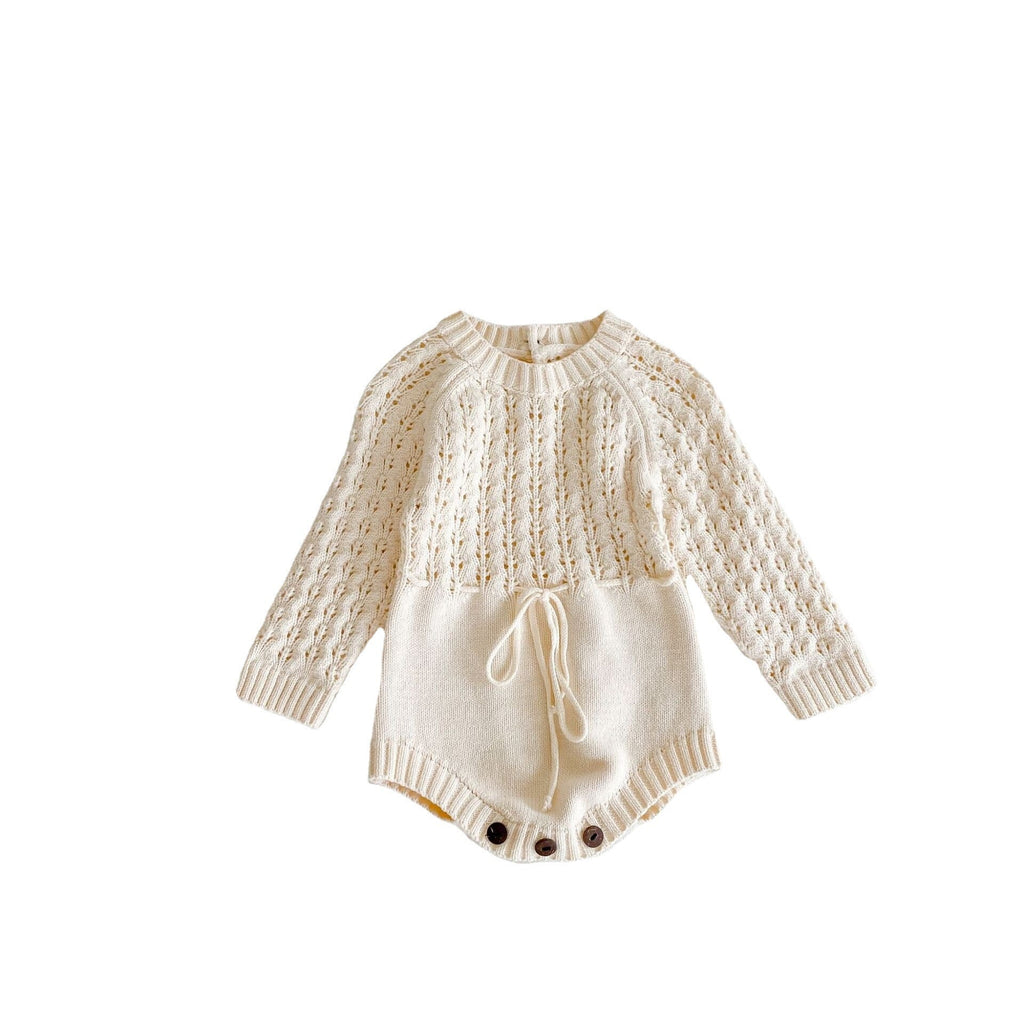 Baby Girl Knitted Dress – Long Sleeve Hollow Waist Party Dress - 66cm - Baby Clothing