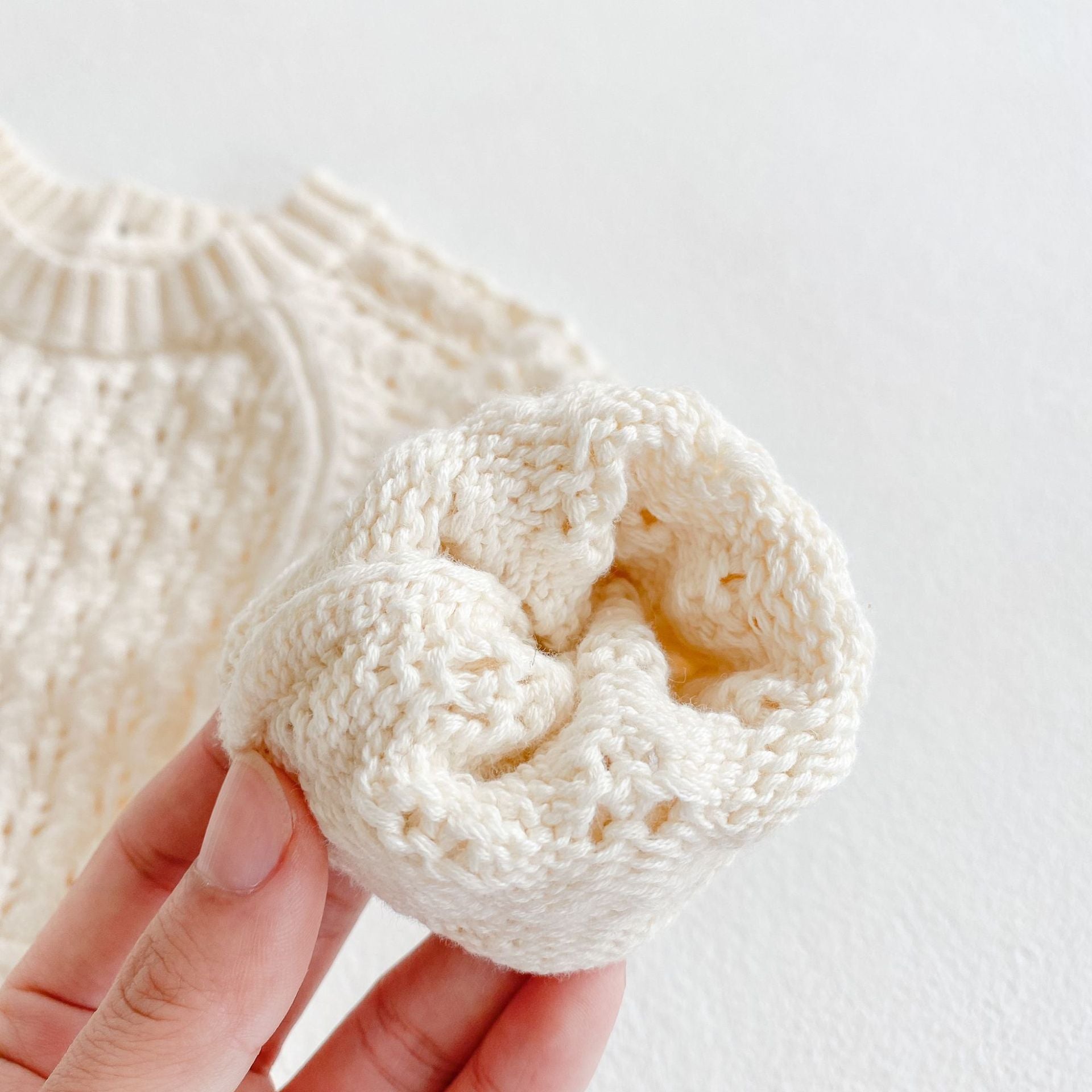 Baby Girl Knitted Dress – Long Sleeve Hollow Waist Party Dress - Baby Clothing