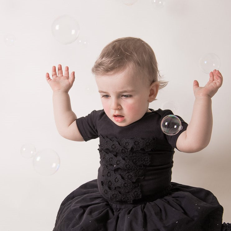 Baby Girl Onesie with Spiderweb Lace - Onesie
