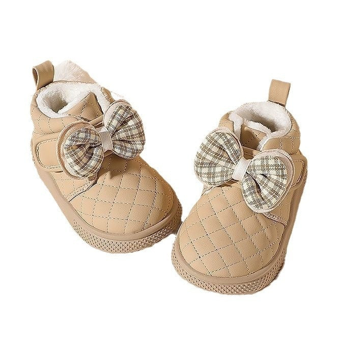 Baby Girl Snow Boots Velvet Thermal Booties Girls’ Cotton Shoes