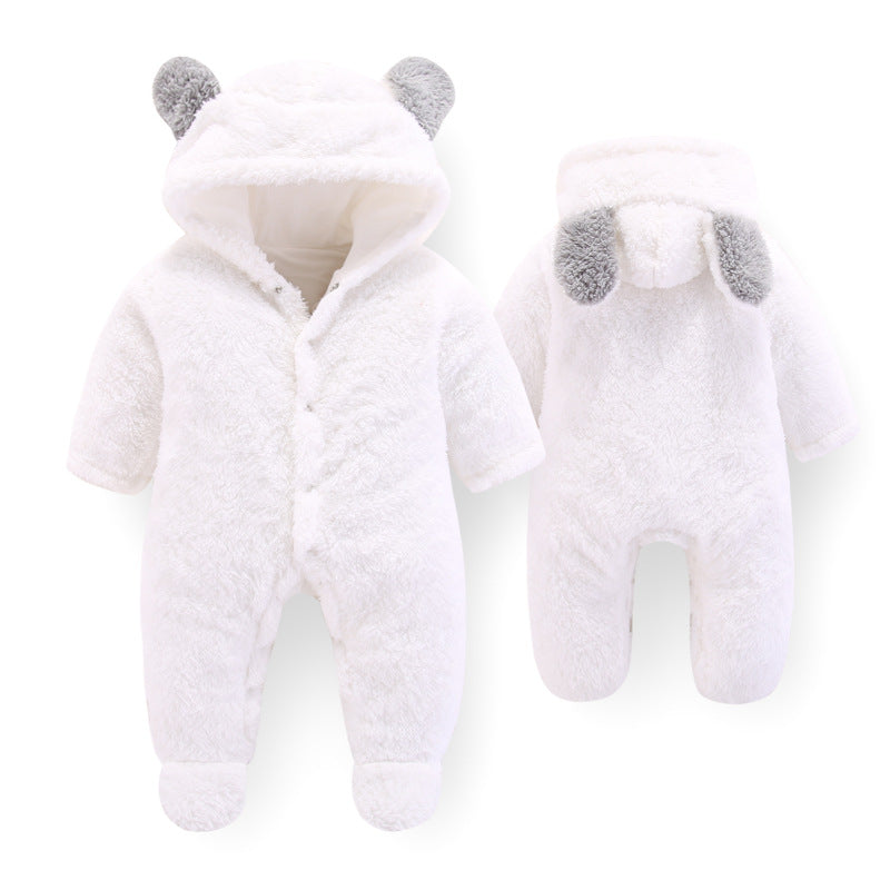 Baby jumpsuit romper newborn outfit - White / 73cm
