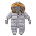 Baby Kids Jumpsuit Jacket with Gloves - Grey / 80cm