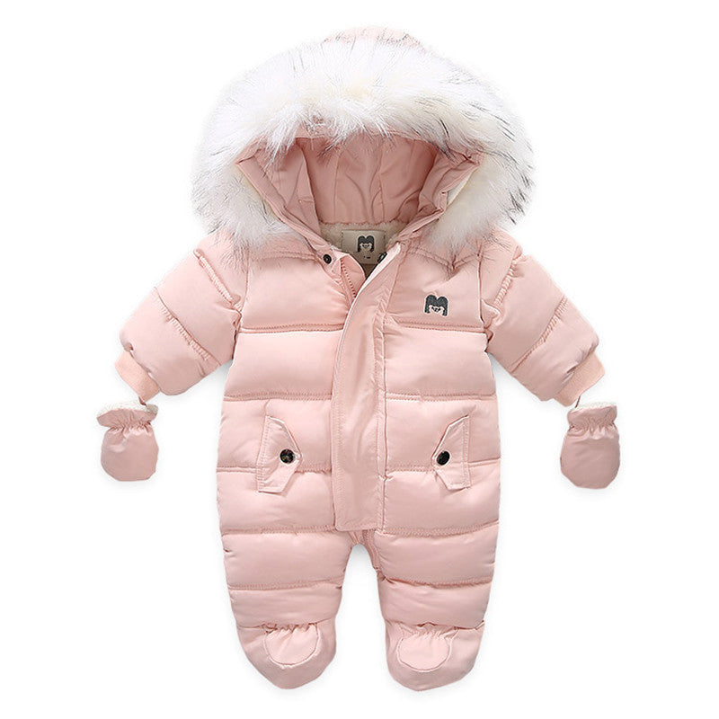 Baby Kids Jumpsuit Jacket with Gloves - Pink / 100cm