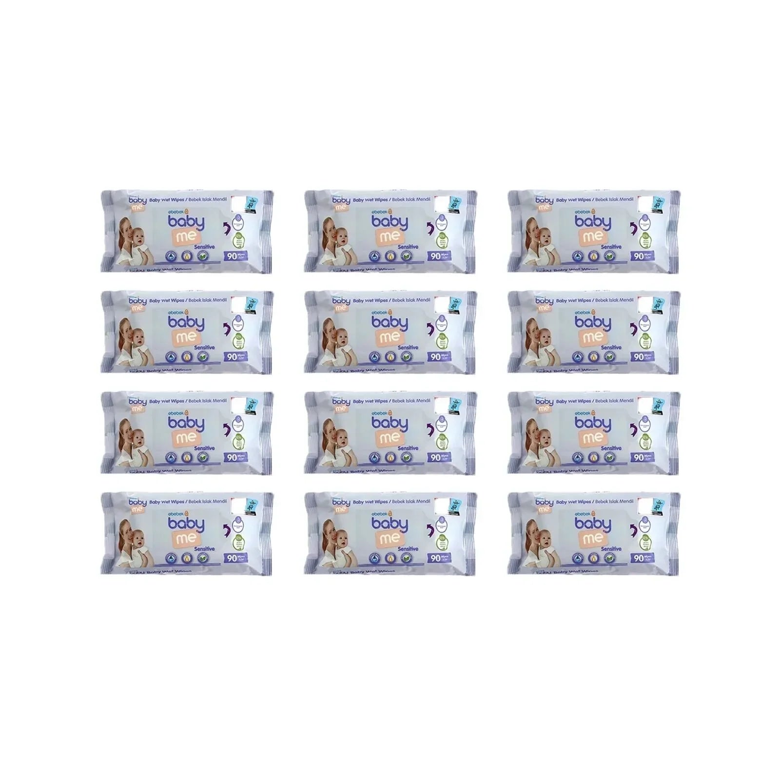 baby me Sensitive Baby Wipes 12x90 pcs - Baby Wipes