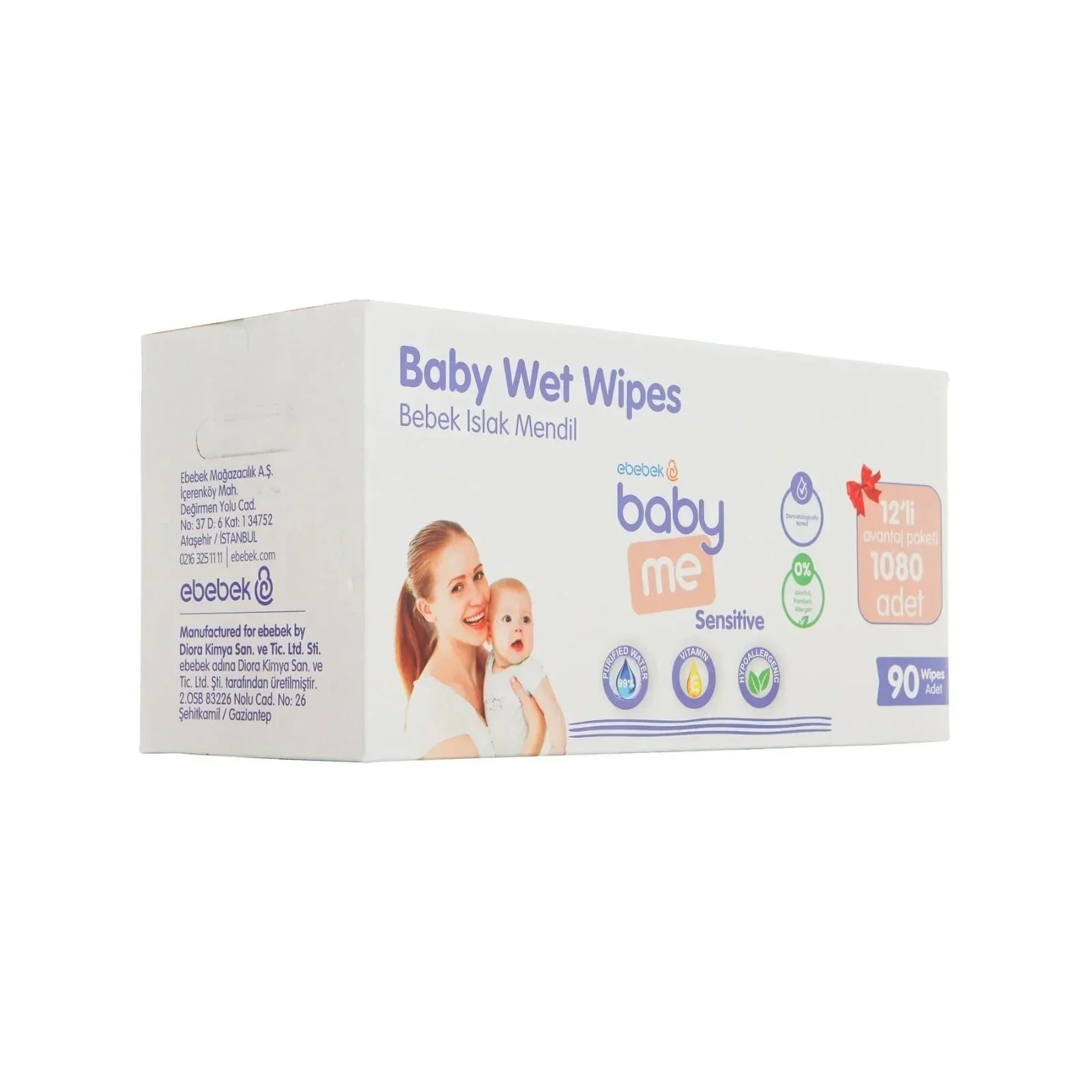 baby me Sensitive Baby Wipes 12x90 pcs - Baby Wipes