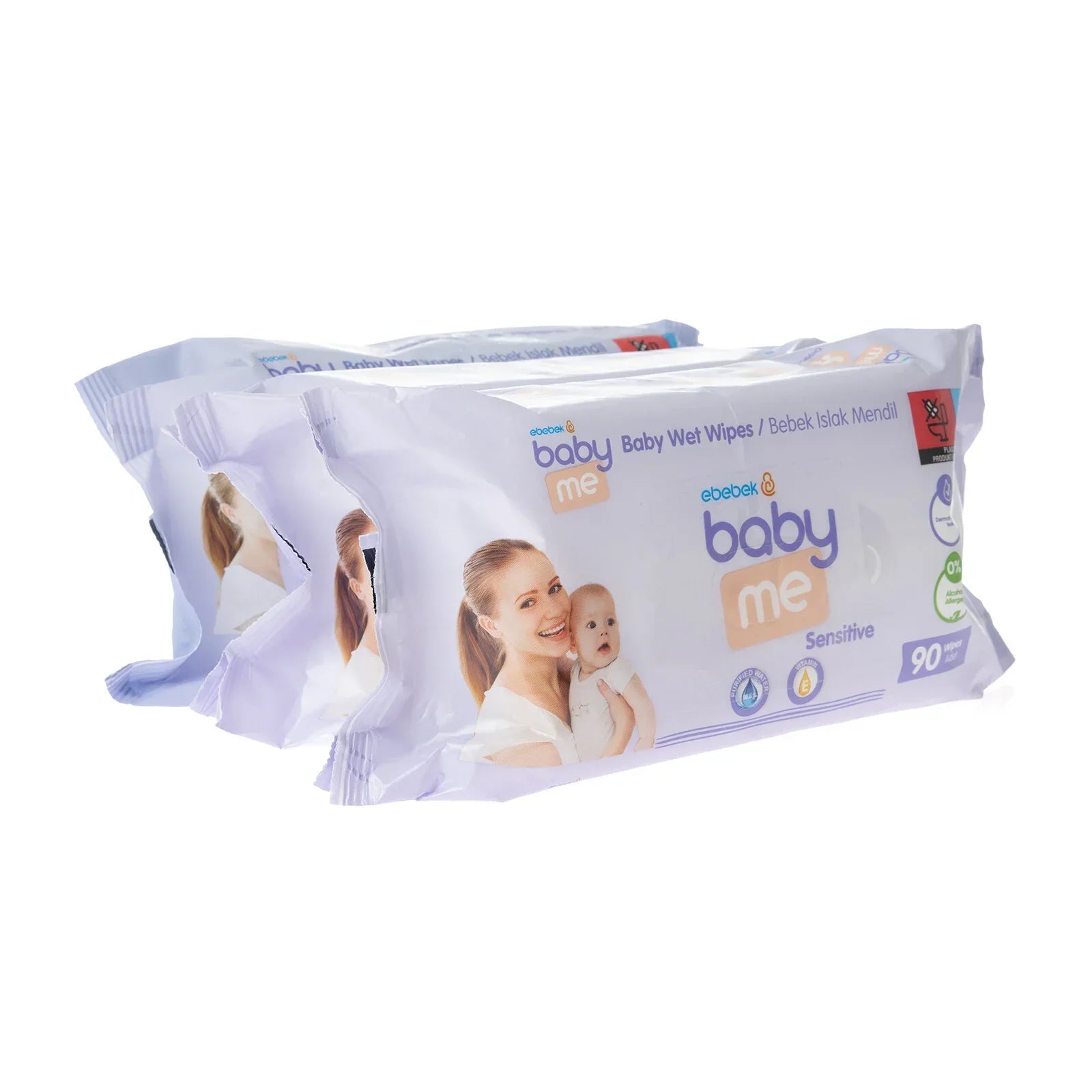 baby me Sensitive Wipes 3x90 pcs - Baby Wipes