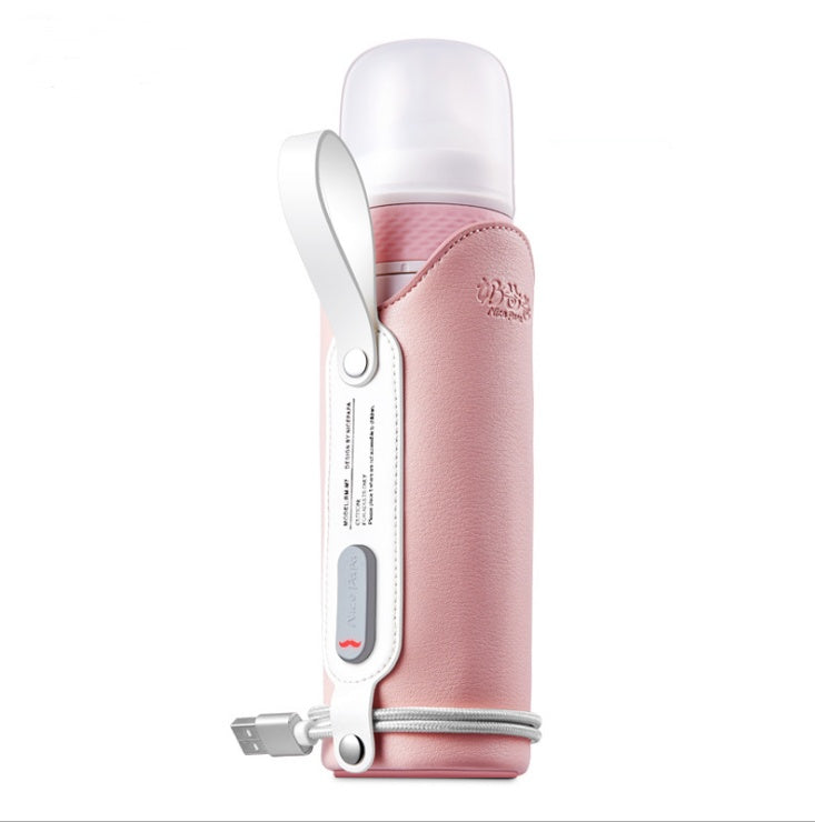 Baby Milk Bottle Thermostatic Glass Wide Caliber Anti Flatulence - Pink / 240mL