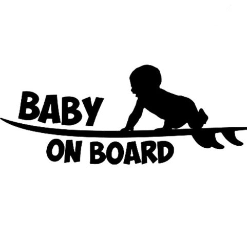 Baby on board car stickers cute baby warning car stickers - Black / 19×8CM