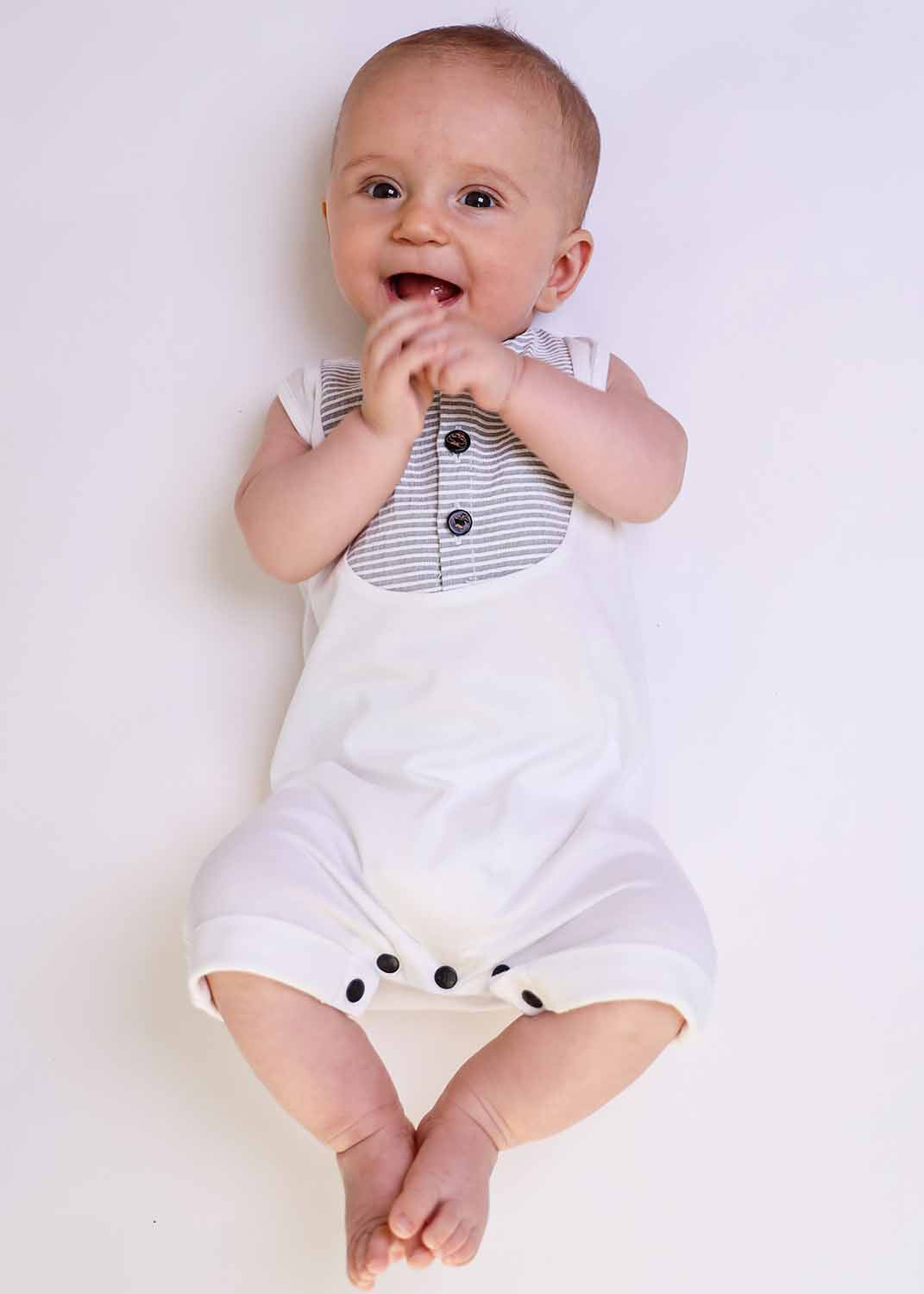 Baby Playsuit in White - Onesie