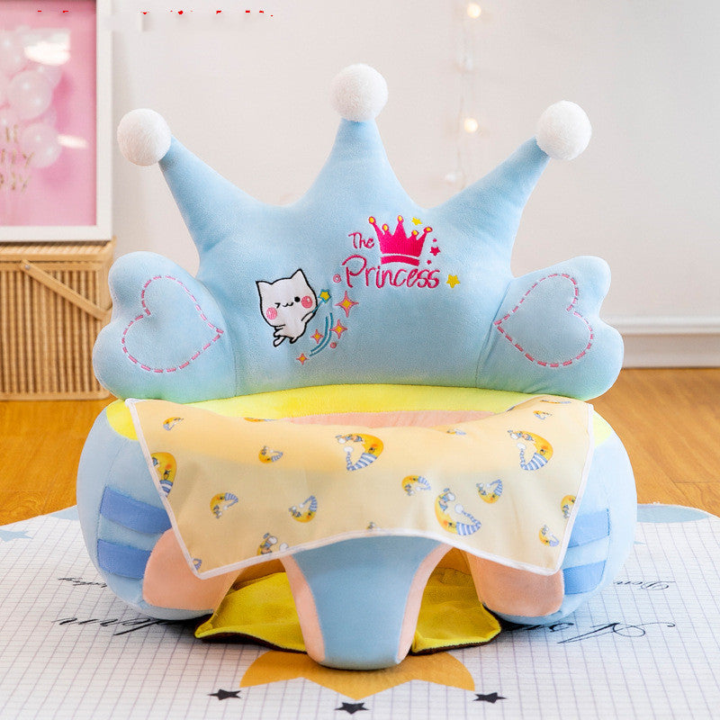 Baby Sofa Support Seat Cover Washable Toddlers Learning To Sit Plush Chair - Blue