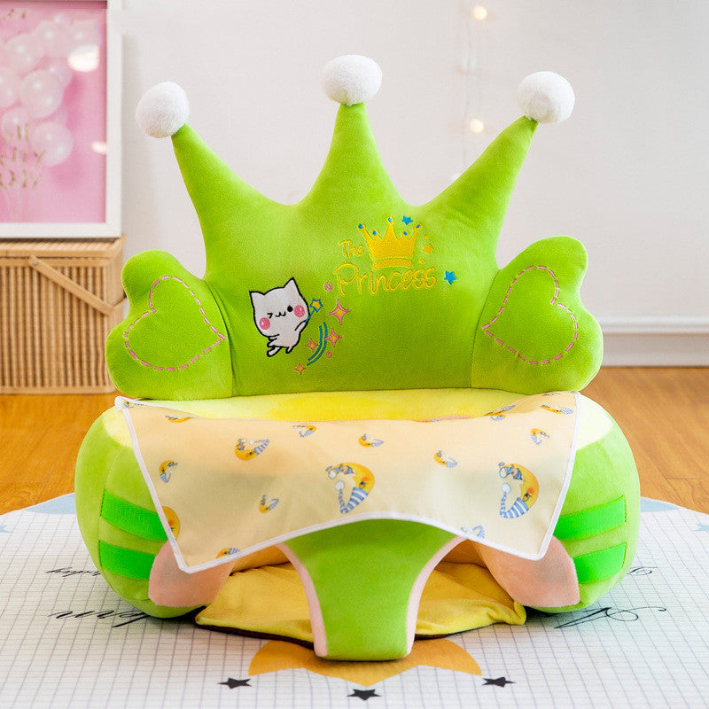 Baby Sofa Support Seat Cover Washable Toddlers Learning To Sit Plush Chair - Green