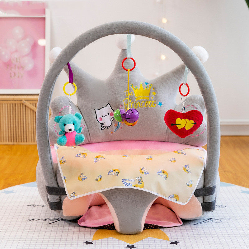 Baby Sofa Support Seat Cover Washable Toddlers Learning To Sit Plush Chair - Grey comfort