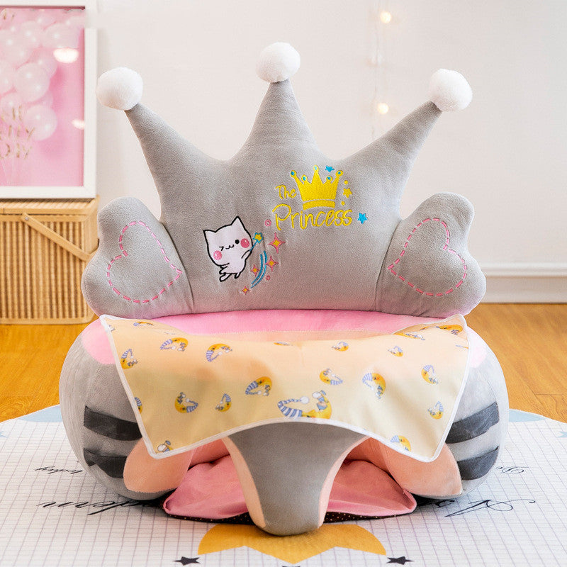 Baby Sofa Support Seat Cover Washable Toddlers Learning To Sit Plush Chair - Grey
