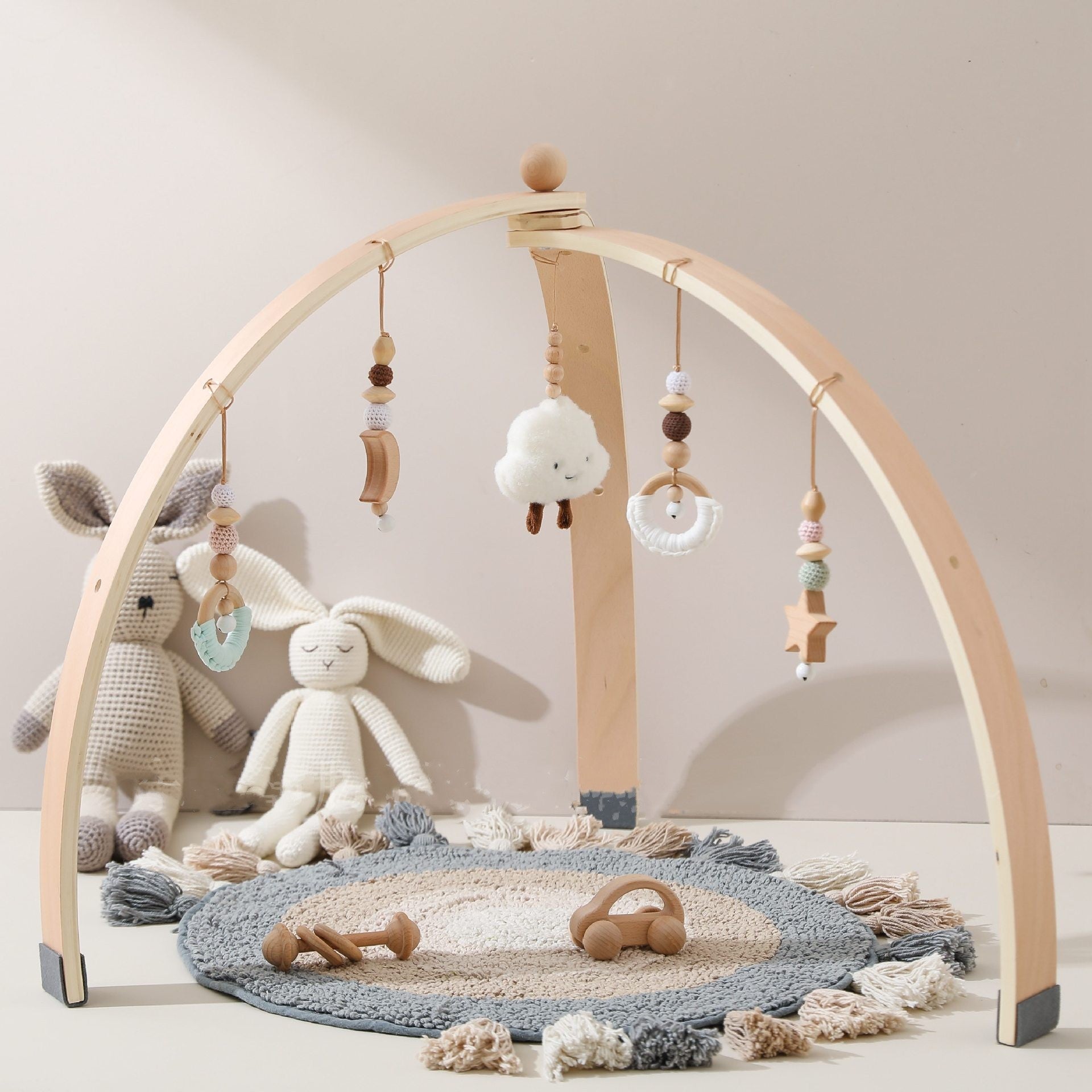 Baby Room Activity Gym & Fitness Support - Wood color - Baby Toys