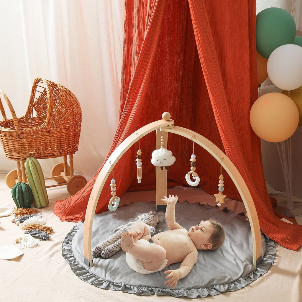 Baby Room Activity Gym & Fitness Support - Wood color - Baby Toys