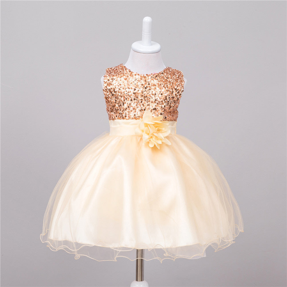 Baby Sequin Princess Dress – Flower Girl & Wedding - Baby Clothing