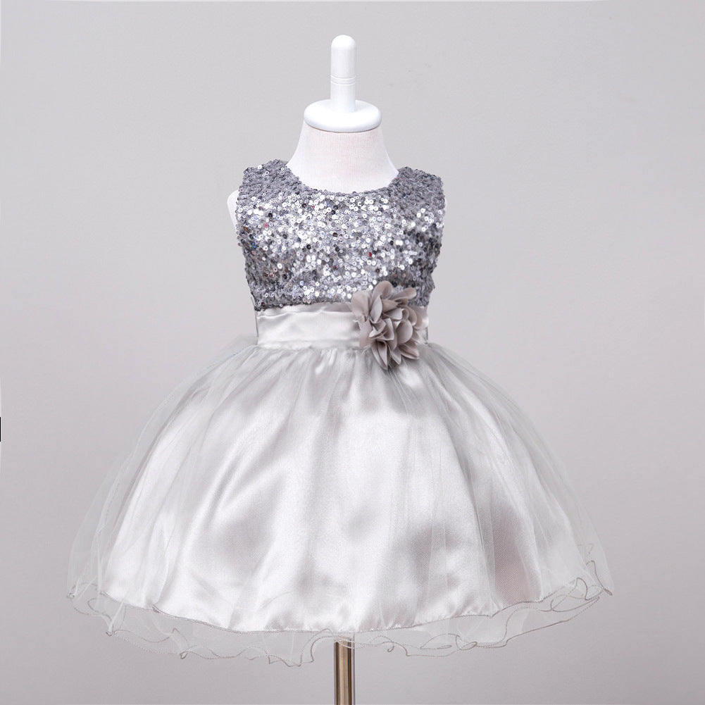 Baby Sequin Princess Dress – Flower Girl & Wedding - Baby Clothing