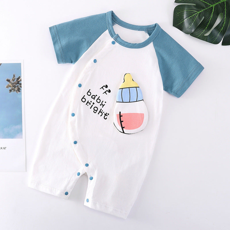 Baby Short Sleeve Cotton Bodysuit – Unisex Everyday Vest - A / 59cm - Baby Clothing
