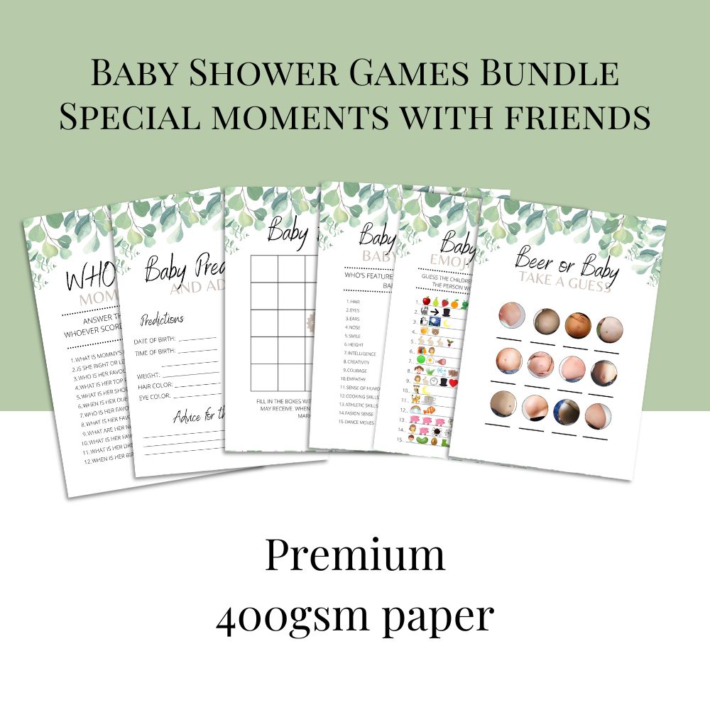 Baby Shower Games Bundle | 6 Game Bundle - Bundle