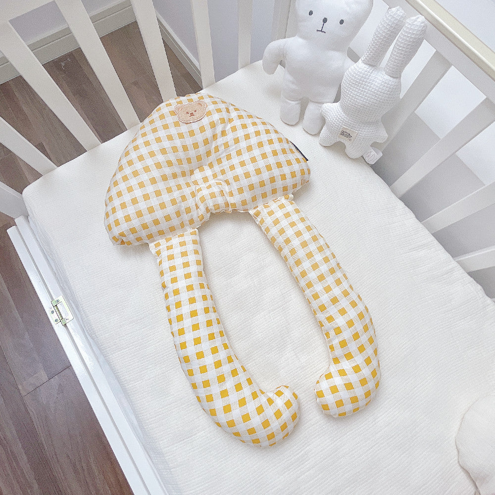Baby Soothing Pillow Set Pillow Soothing Sleep - Yellow plaid / 60X40CM