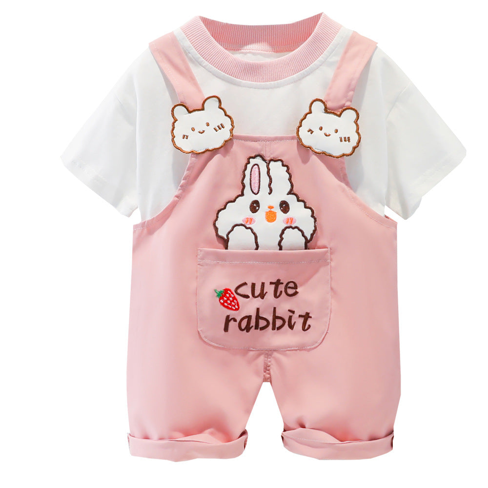 Baby Summer Cartoon Dungarees – Short Sleeve Overalls - Baby Clothing